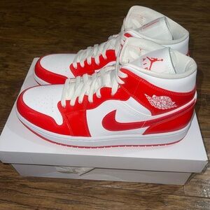 Brand new Womens Air Jordan 1 Mid Habanero Red size 12